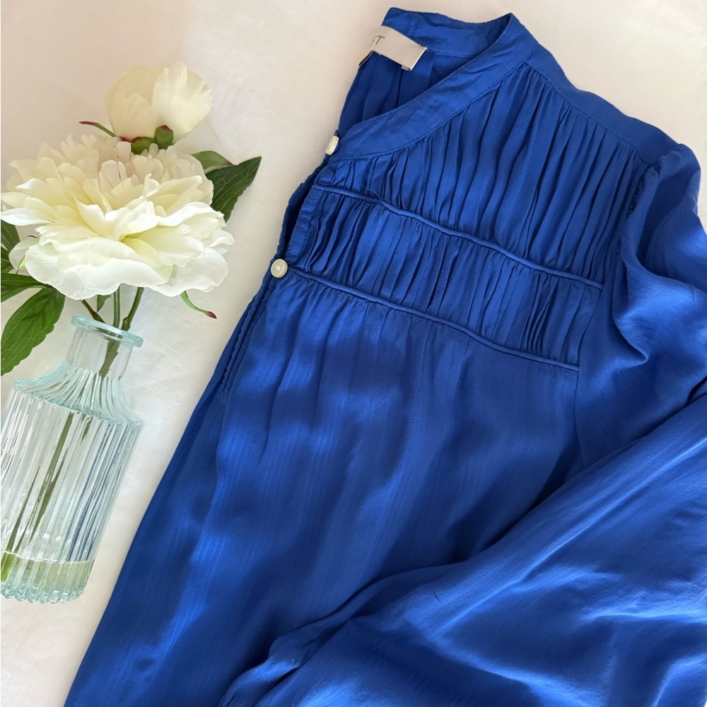 LOFT Royal Blue Blouse with Pleats